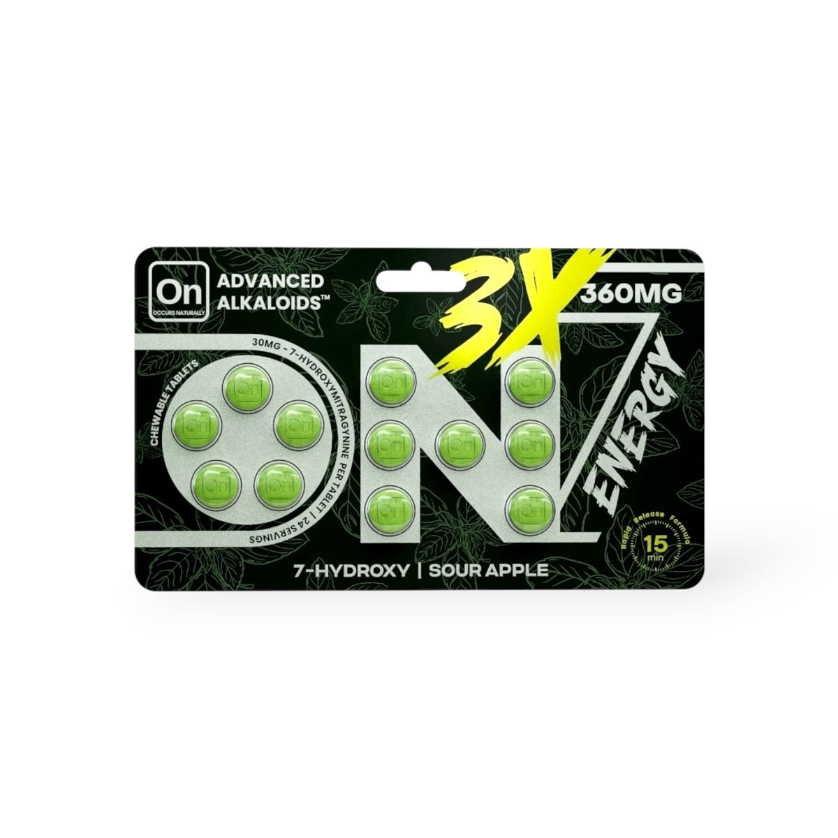 on7 7 hydroxy 3x energy tablets sour apple 30mg on7 7 hydroxy 3x energy tablets sour apple 30mg